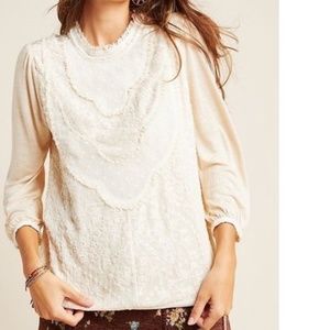 NWT Anthropologie Tiny Finja Embroidered Romantic Boho Blouse